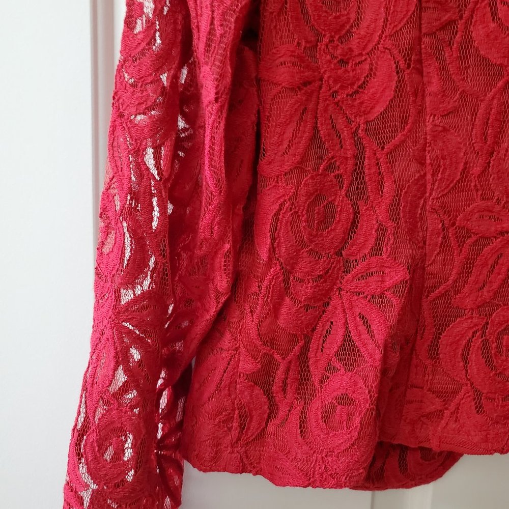 GLAMOROUS RED LACE JACKET - Picture 8 of 11